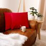 Voir la diapositive 2 : Paris Prix Coussin Déco Uni  Basic  40x40cm Rouge