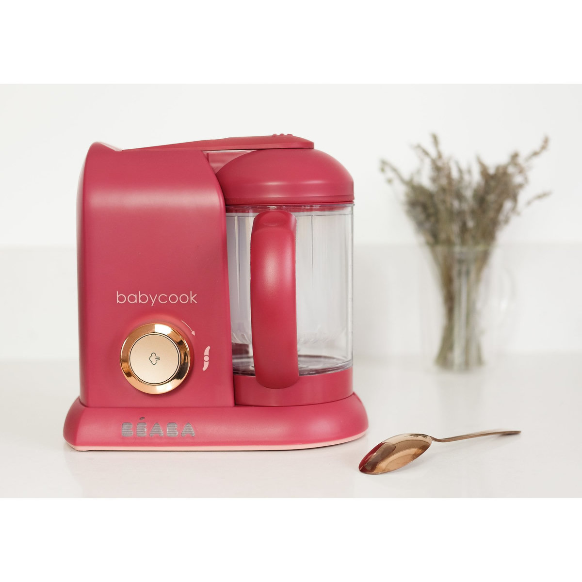 BEABA Cuiseur - vapeur - mixeur Babycook Solo Litchee