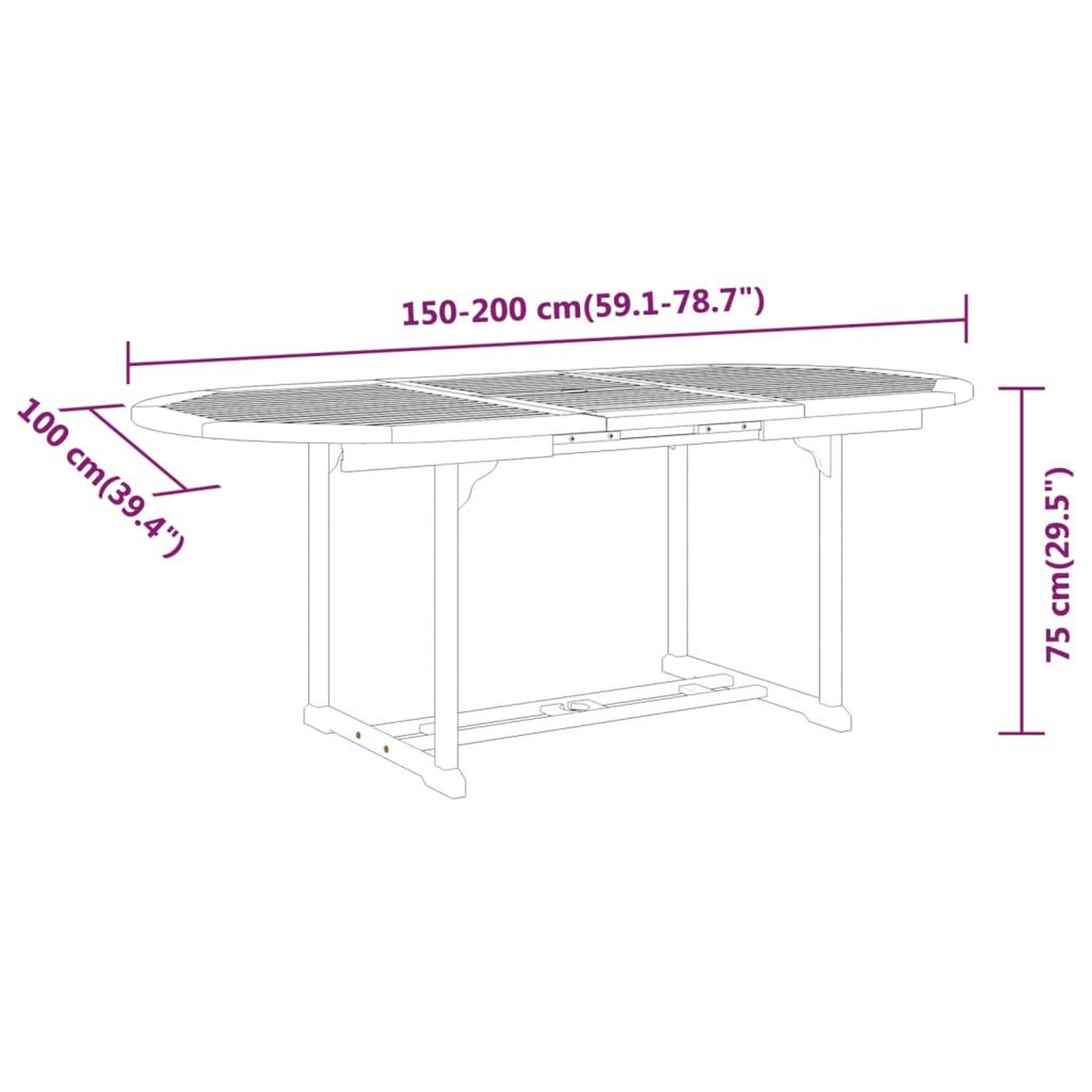 Voir la diapositive 6 : VIDAXL Ensemble a manger de jardin 5 pcs Bois d'eucalyptus massif