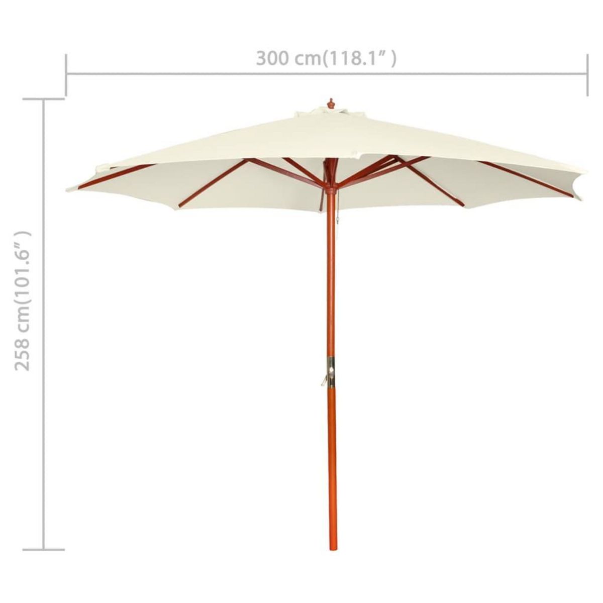 VIDAXL Parasol 300x258 cm Blanc sable
