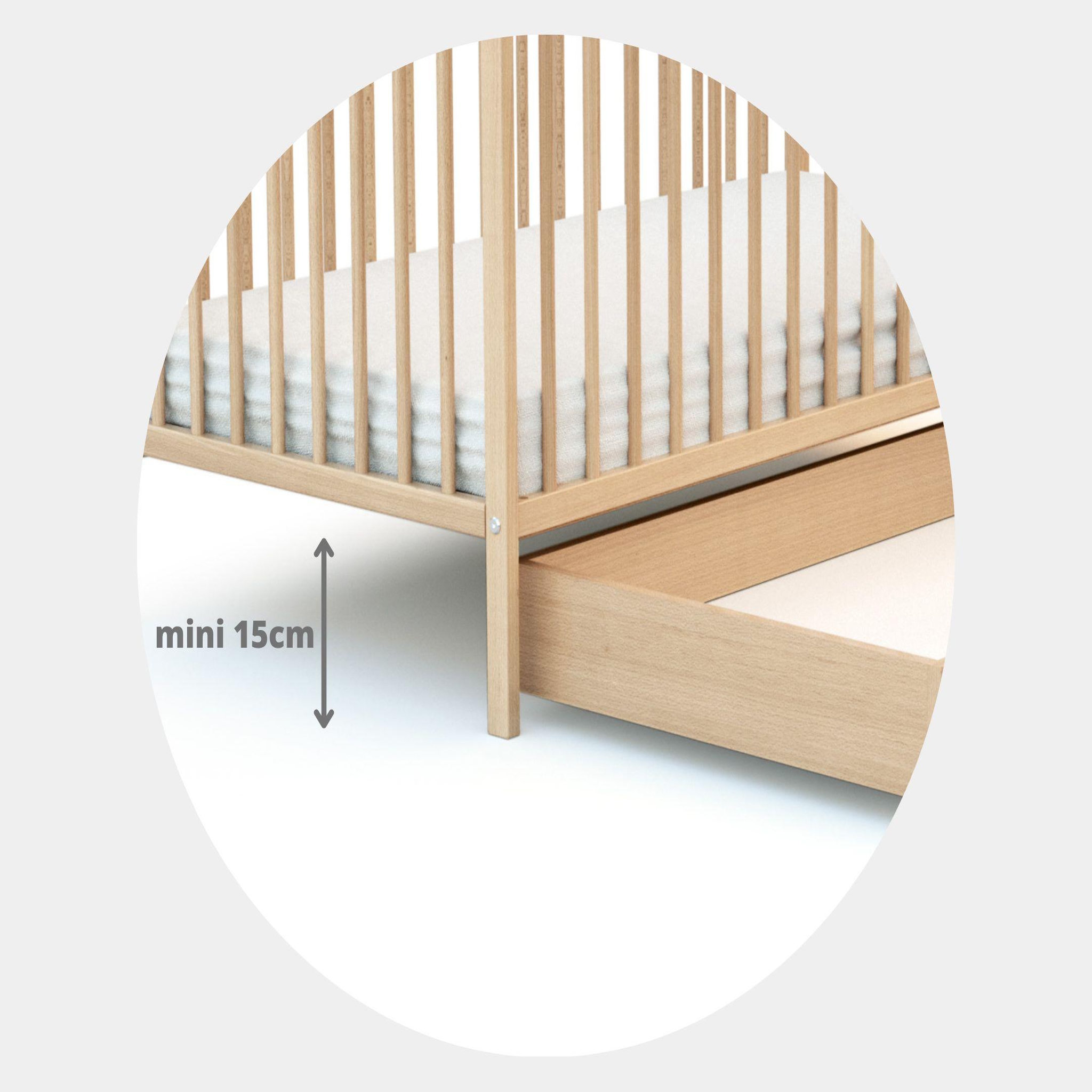 Voir la diapositive 5 : WEBABY Tiroir de lit bébé en bois rolo 60 x 120