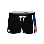 FREEGUN Boxer de bain enfant avec empiècement imprimé Hibiscus. Coloris disponibles : Noir