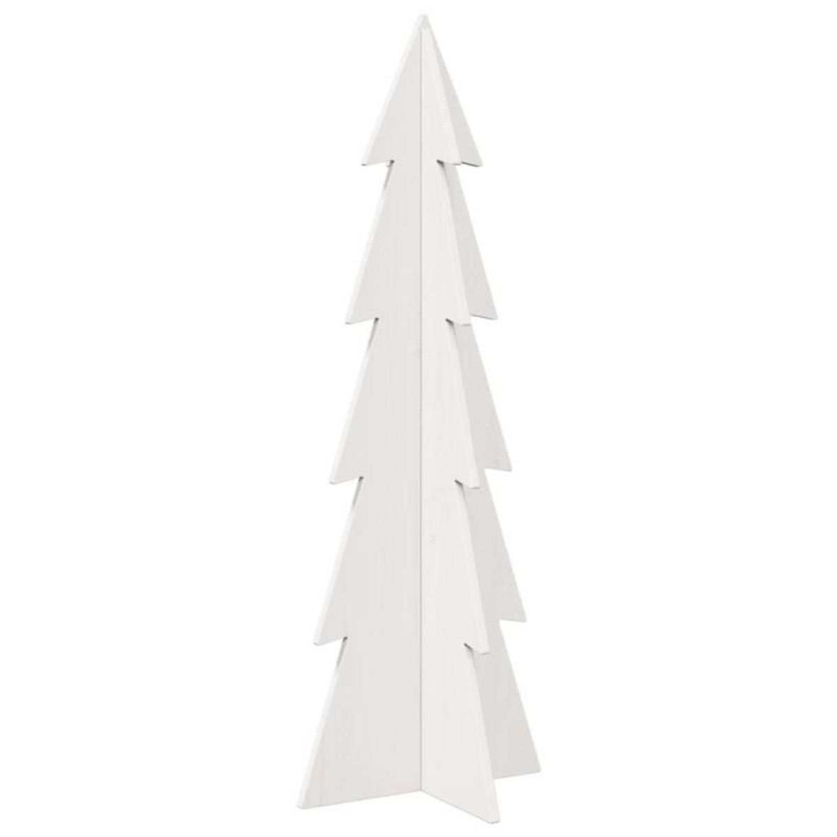 VIDAXL Arbre de Noël en bois pour décoration blanc 112 cm pin massif