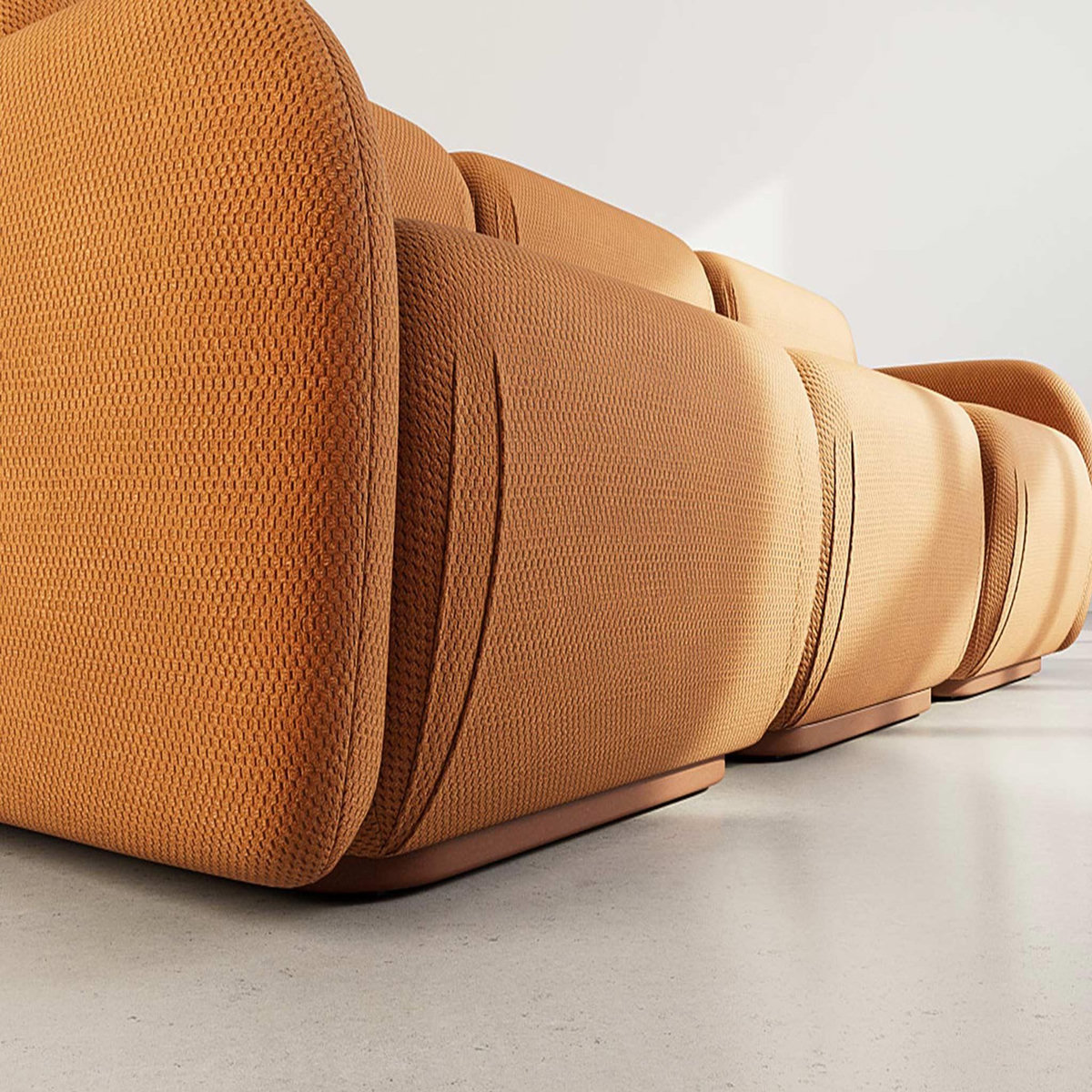 LISA DESIGN Penelope - canapé droit modulable 3 places en velours texturé