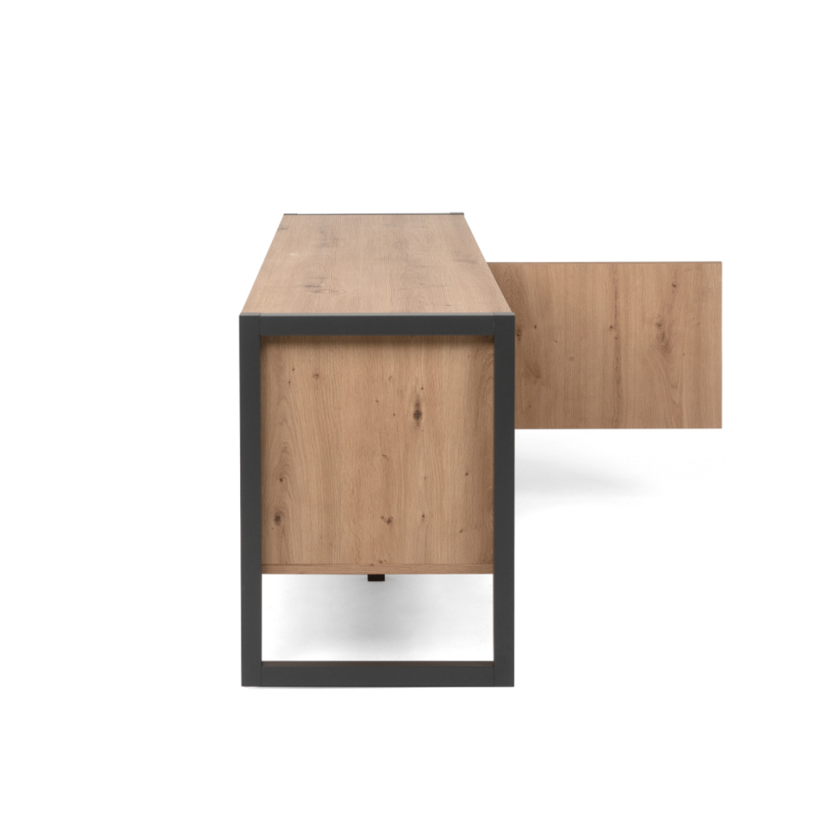 CONCEPT USINE Meuble TV industriel en bois avec placards KOTOR