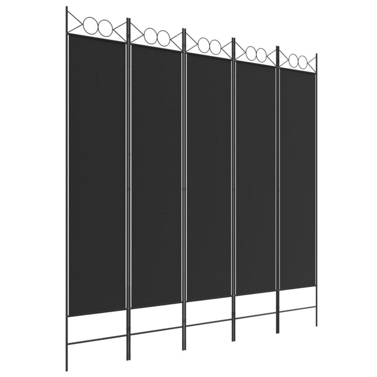 VIDAXL Cloison de separation 5 panneaux Noir 200x200 cm Tissu