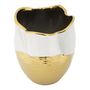 Voir la diapositive 2 : Paris Prix Vase Design en Céramique  Lux  25cm Blanc & Or