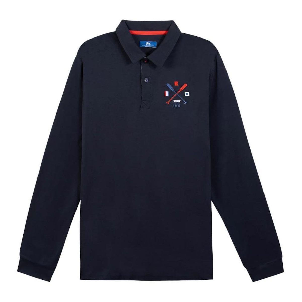 TBS Polo Manches Longues Marine Homme TBS Sapin