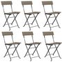 Voir la diapositive 2 : VIDAXL Chaises de bistrot pliantes lot de 6 Gris Resine tressee acier