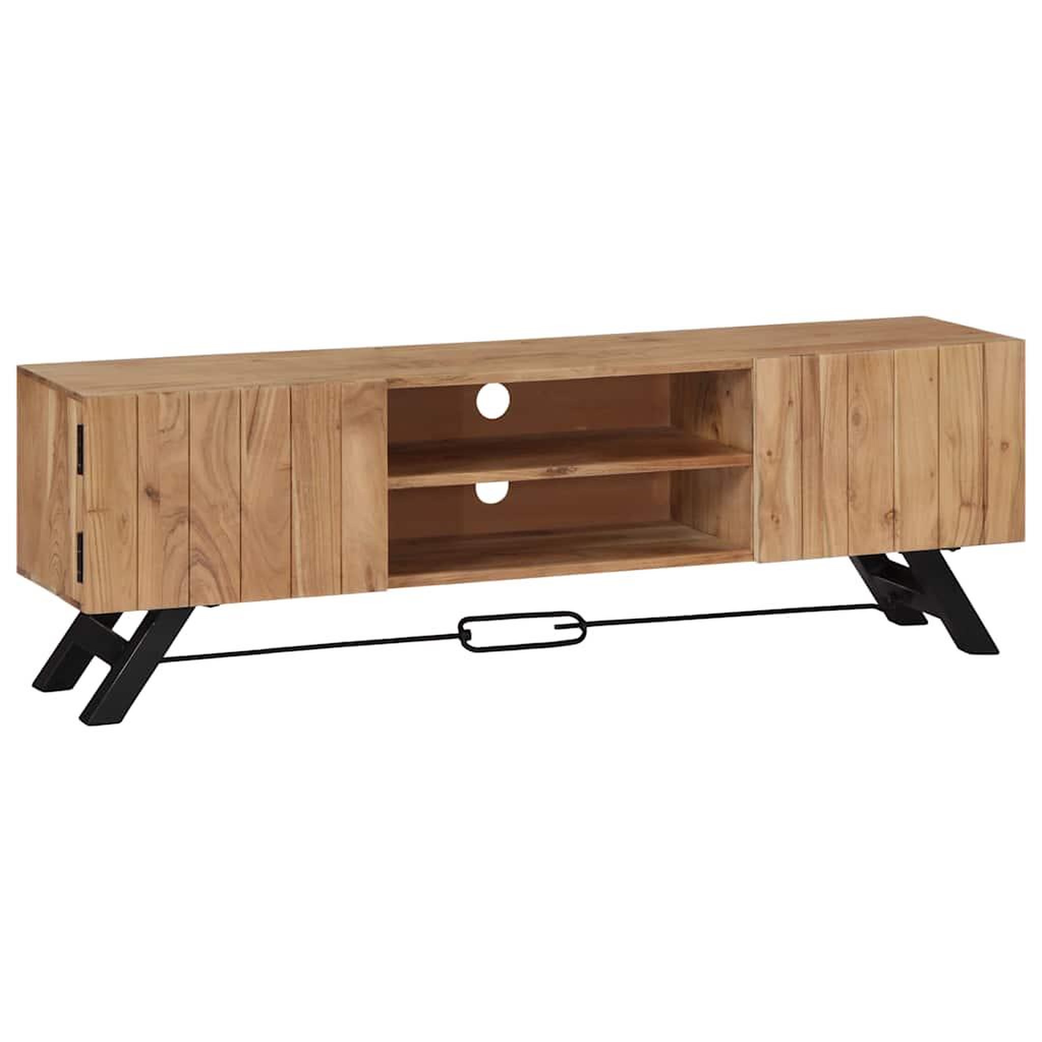 Voir la diapositive 1 : VIDAXL Meuble tv 140x30x45 cm bois d'acacia massif