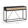 Voir la diapositive 3 : HOMCOM Table console moderne 2 tiroirs métal et panneau de particules dim. 120 x 35 x 75 cm