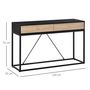 Voir la diapositive 3 : HOMCOM Table console moderne 2 tiroirs métal et panneau de particules dim. 120 x 35 x 75 cm