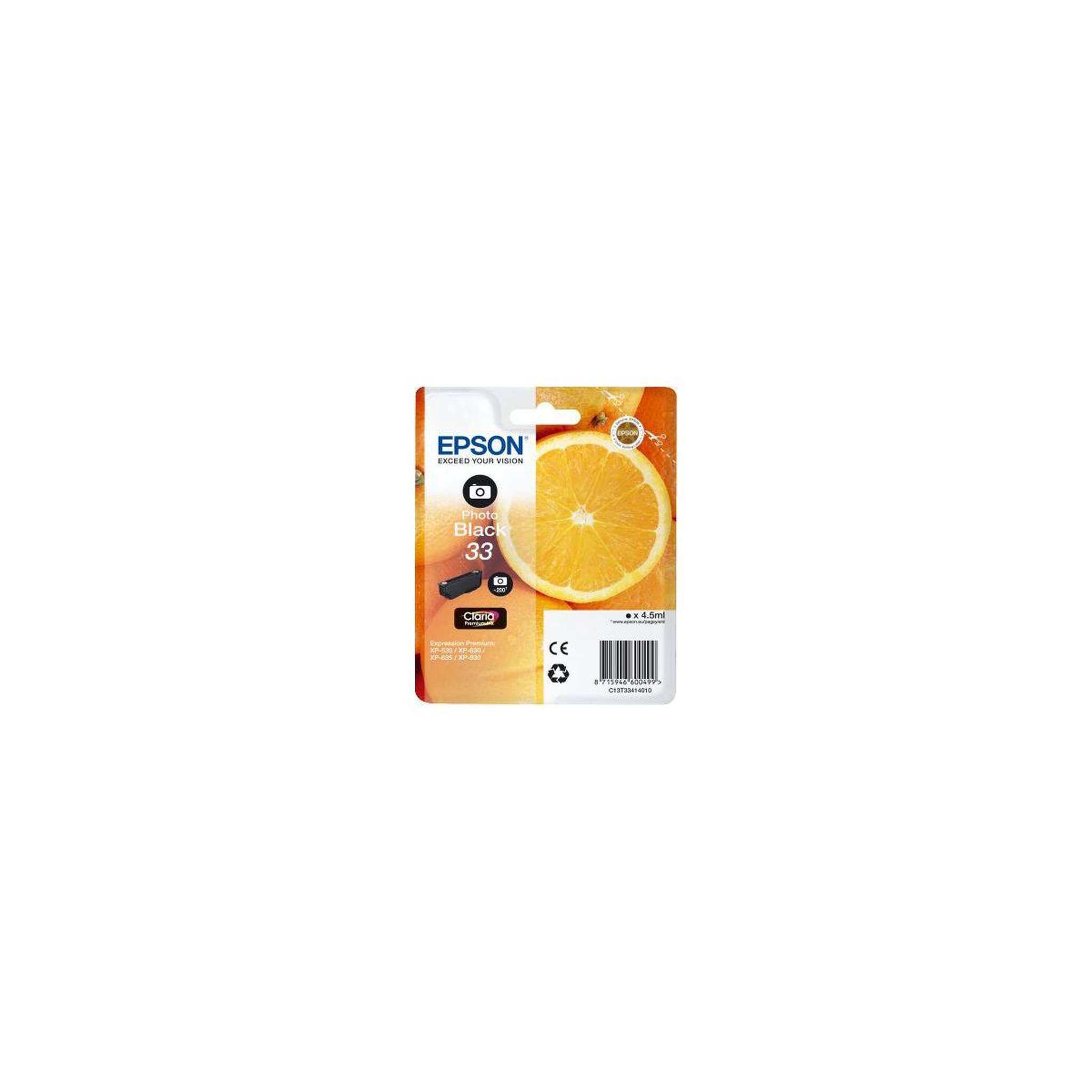 Epson Cartouche d'encre originale t3341 noire photo série orange - c13t33414010