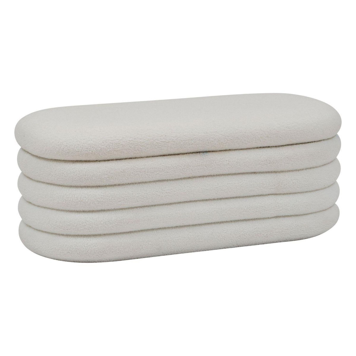 ATMOSPHERA Banc coffre en bouclette GIULIA - Blanc