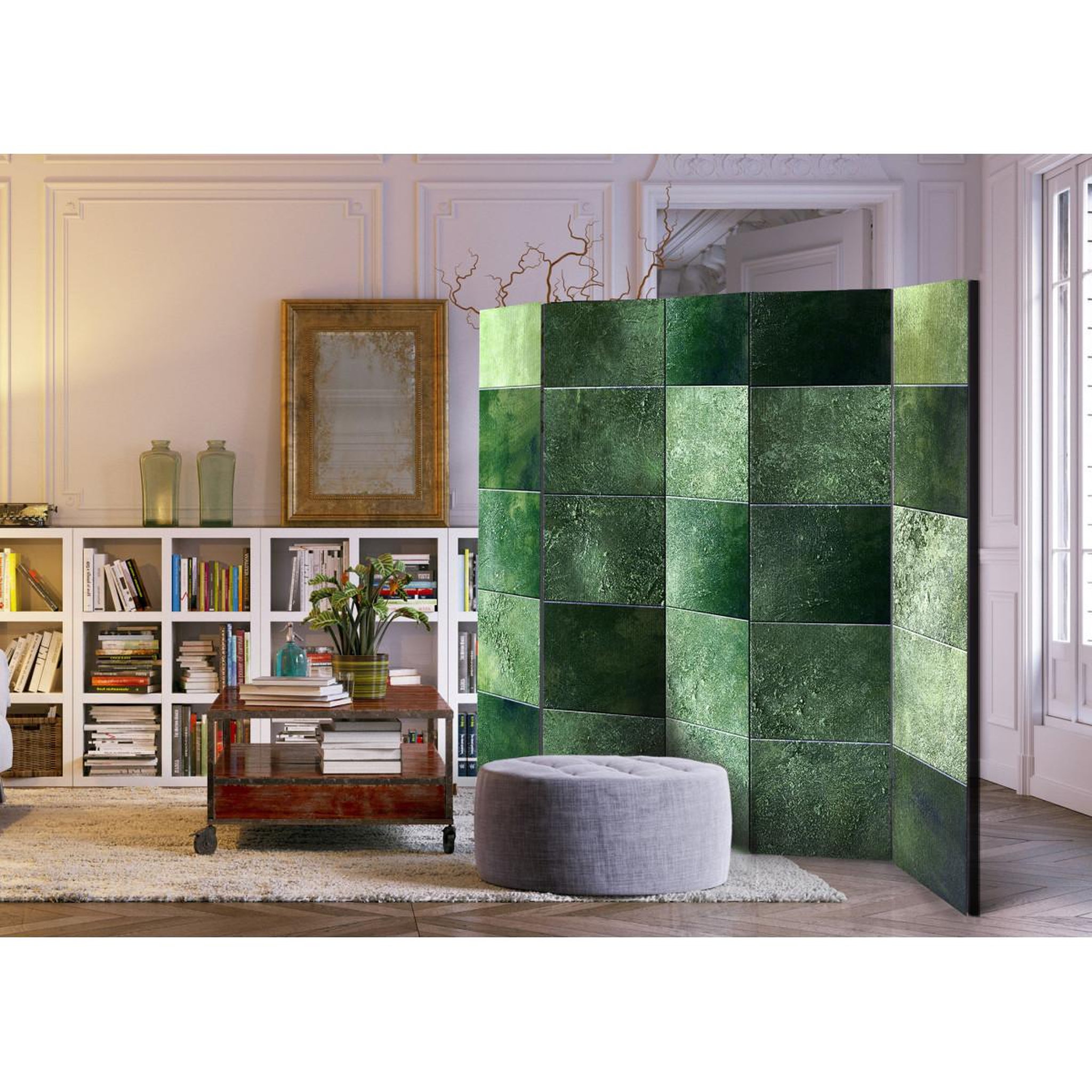 Voir la diapositive 2 : Paris Prix Paravent 5 volets  green puzzle  172x225cm
