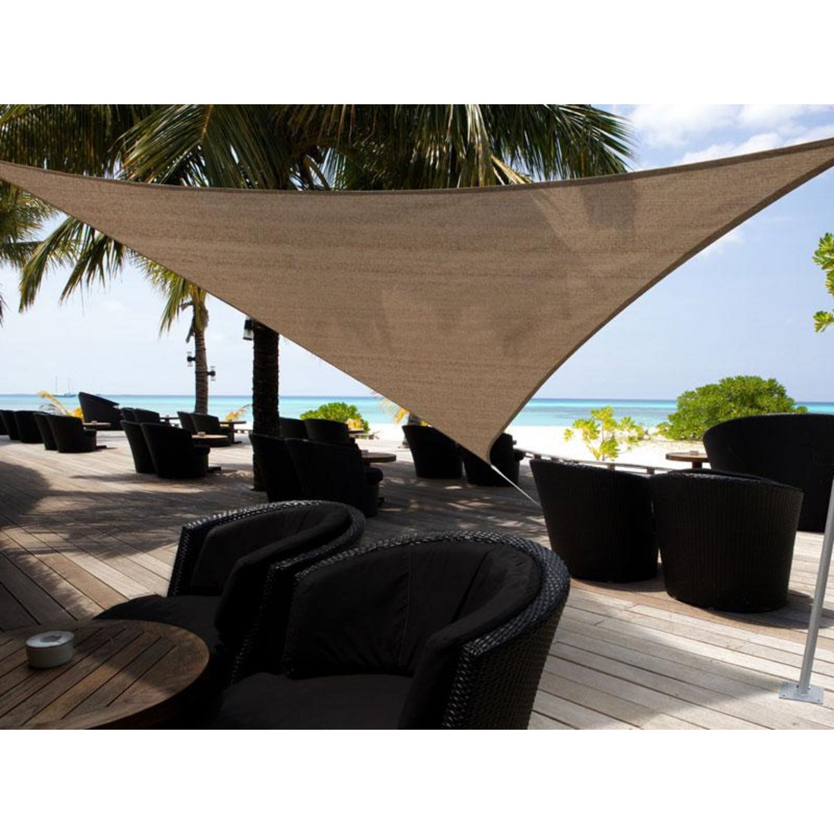 Jardiline Voile d'ombrage triangulaire 5 x 5 x 5 m - Austral - Brun havane - Jardiline