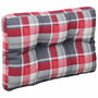Voir la diapositive 4 : VIDAXL Coussin de palette motif a carreaux rouge 50x40x12 cm tissu