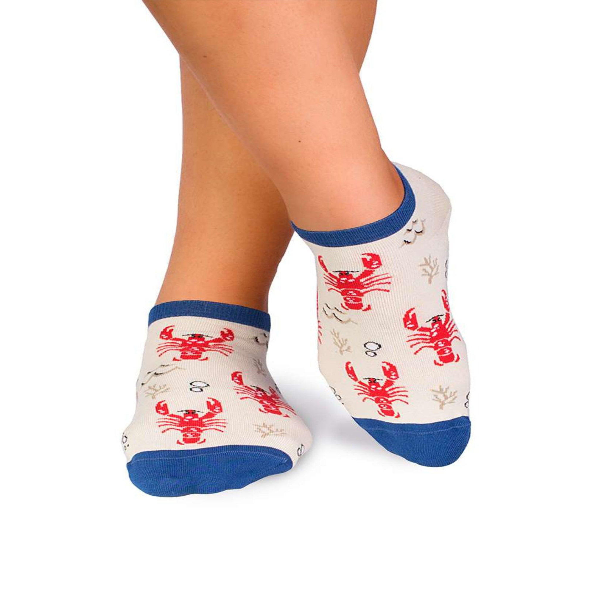 PIRIN HILL Socquettes coton bio homards - écrues. Coloris disponibles : Blanc