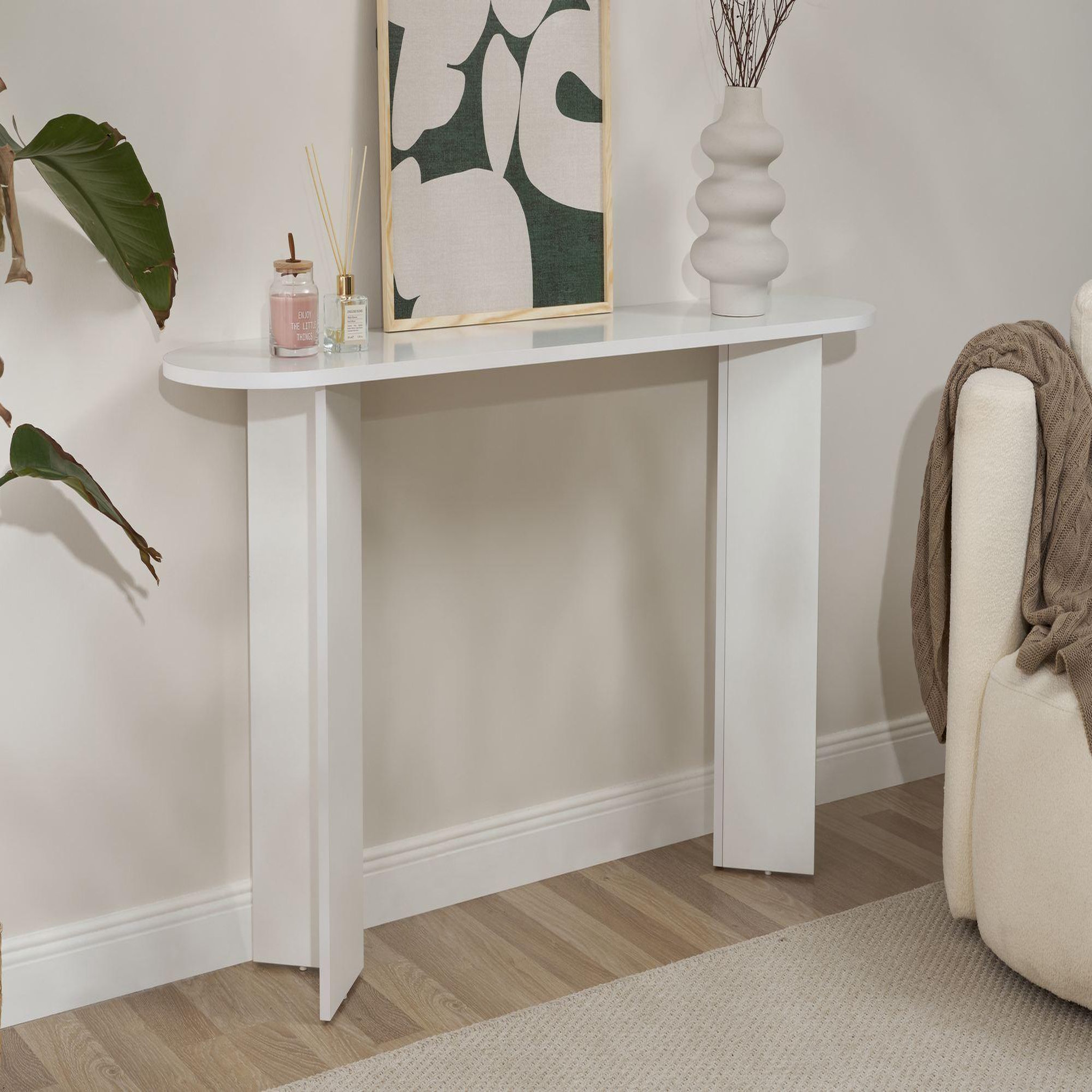 Voir la diapositive 3 : Habitat et Jardin Console en bois  sira  - 150 x 35 x 75 cm - blanc