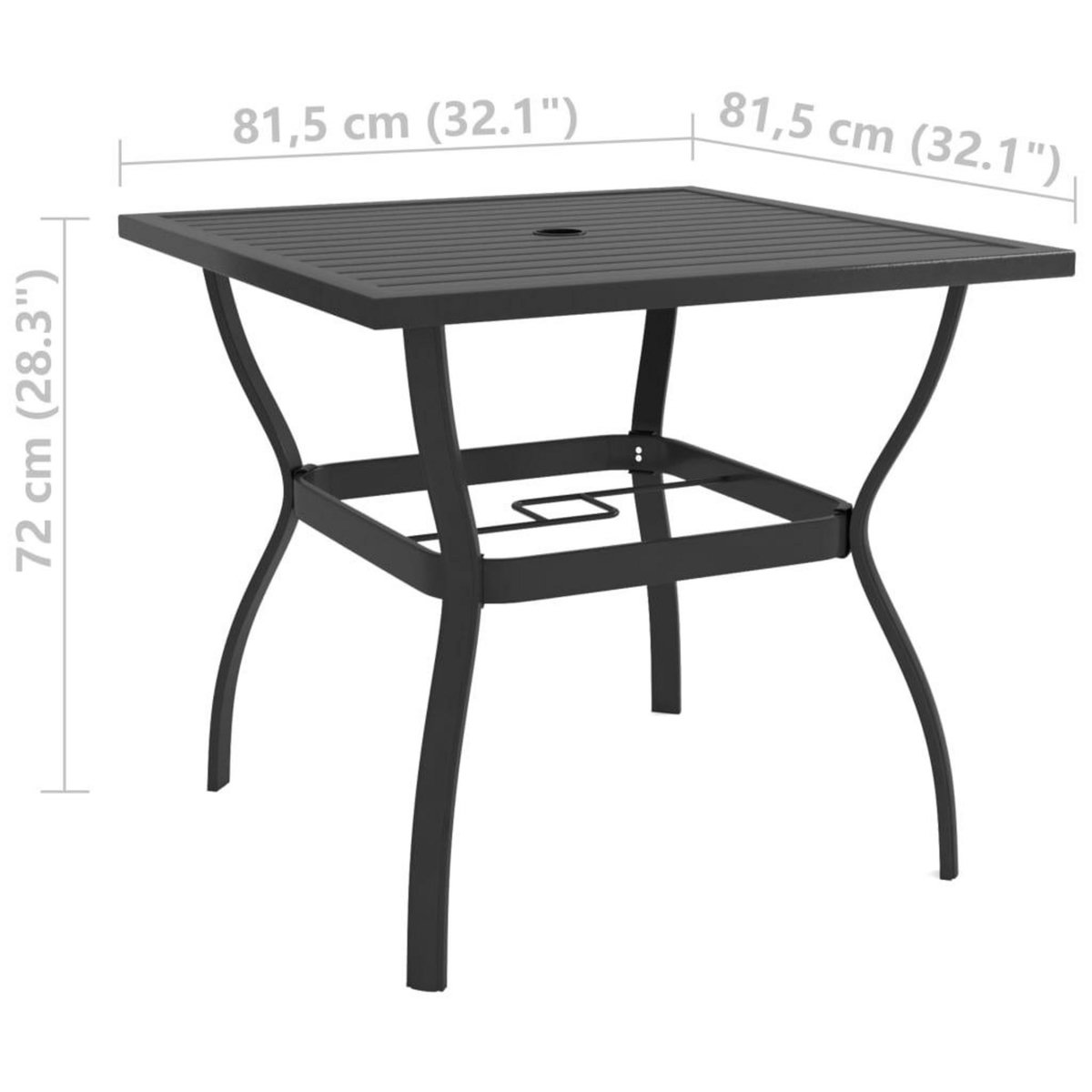 VIDAXL Table de jardin Anthracite 81,5x81,5x72 cm Acier