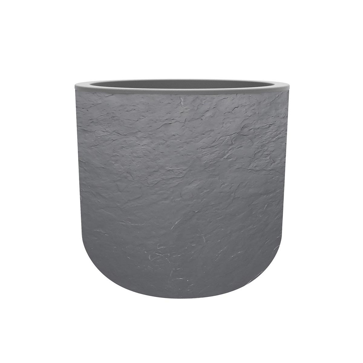 Eda Pot de fleurs rond en plastique Volcania UP gris galet - Ø 50 cm - Eda