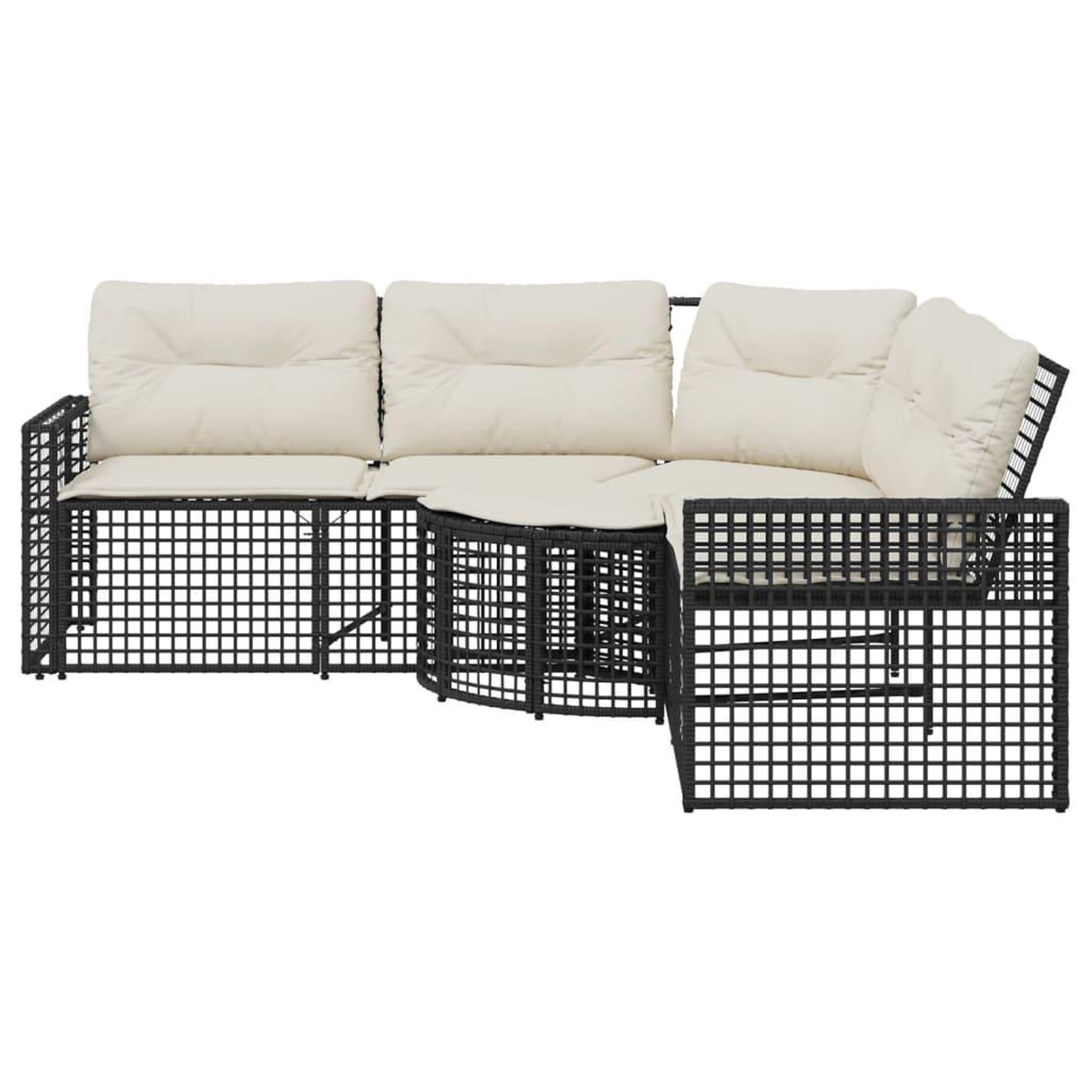 Voir la diapositive 3 : VIDAXL Canape de jardin et coussins et repose-pied en forme de L rotin
