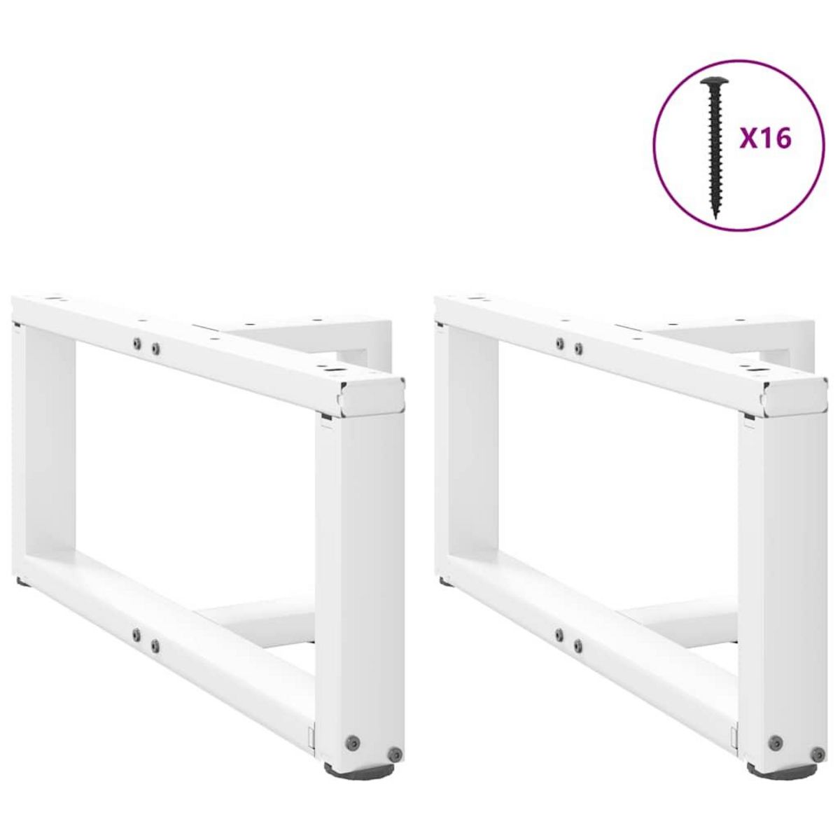 VIDAXL Pieds de table basse en forme de T 2 pcs blanc 70x25x(30-31) cm