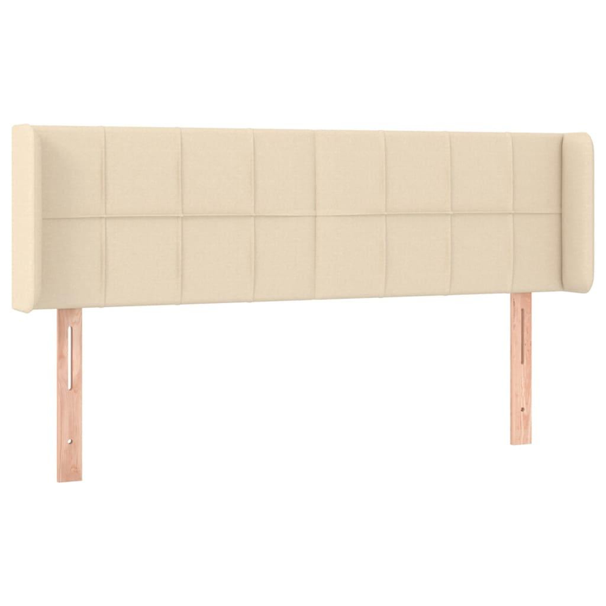 Voir la diapositive 2 : VIDAXL Tete de lit avec oreilles Creme 147x16x78/88 cm Tissu