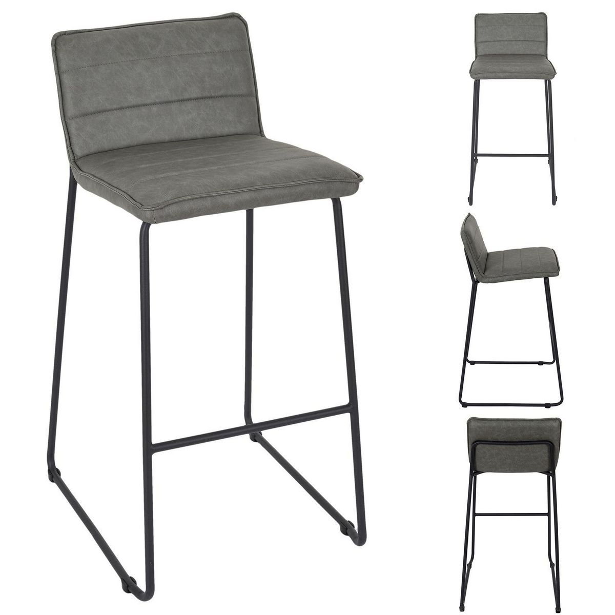 The Home Deco Factory Lot 2 Chaises de bar modèle Warren