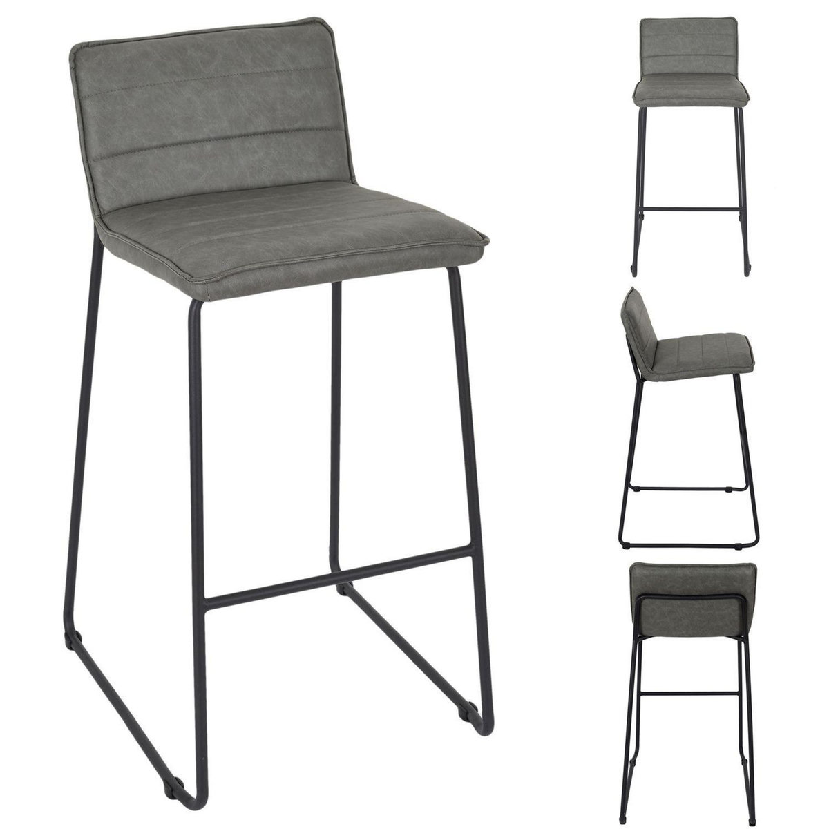 The Home Deco Factory Lot 2 Chaises de bar modèle Warren