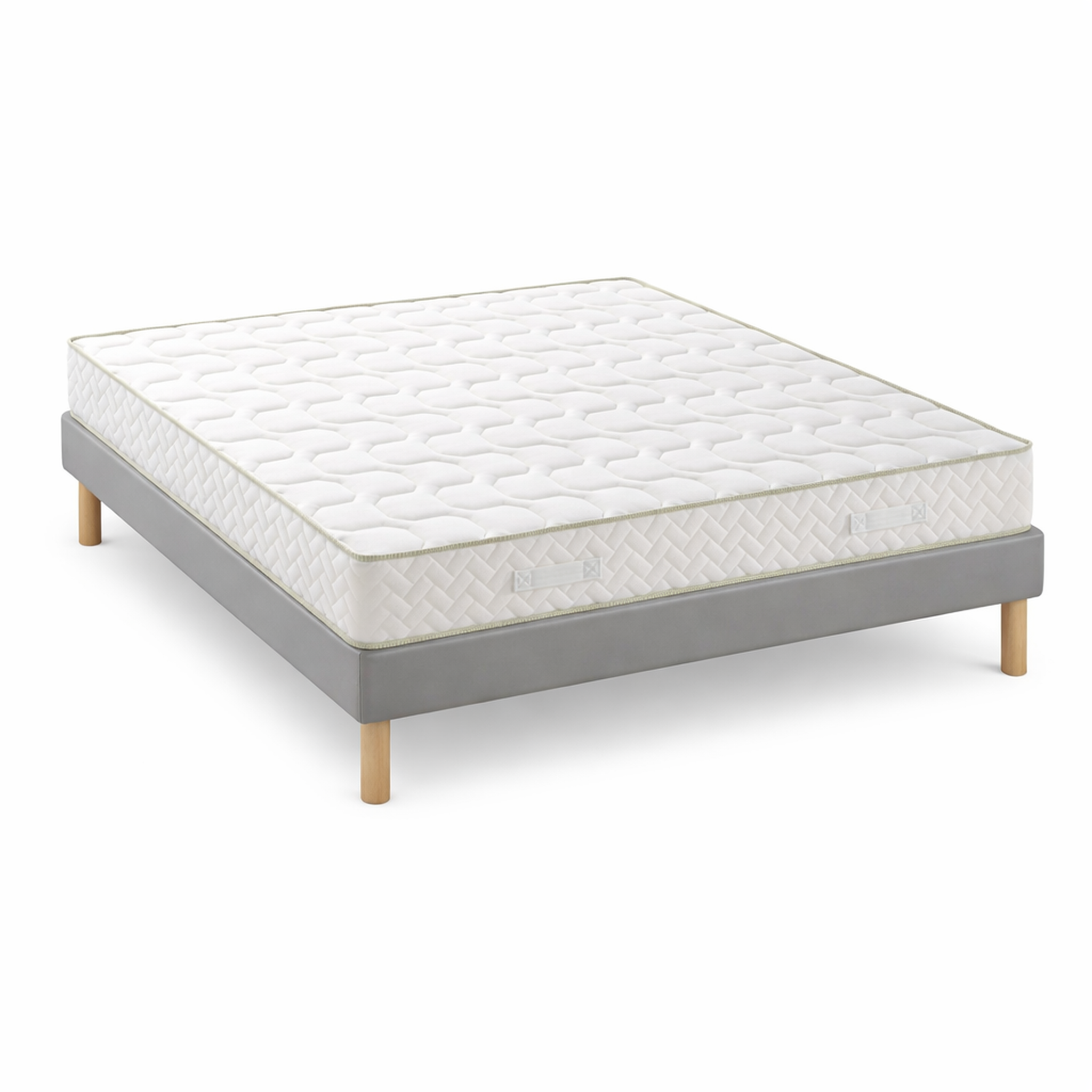 Voir la diapositive 2 : NUITS D'OR Ensemble Sommier Tapissier et Matelas 2 Faces Couchage