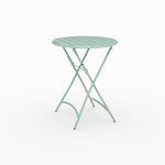 Rendez vous déco Table de jardin ronde et pliante en metal vert clair 2 personnes-Yumi