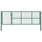 VIDAXL Portail de cloture de jardin avec poteaux 350x100 cm Acier Vert