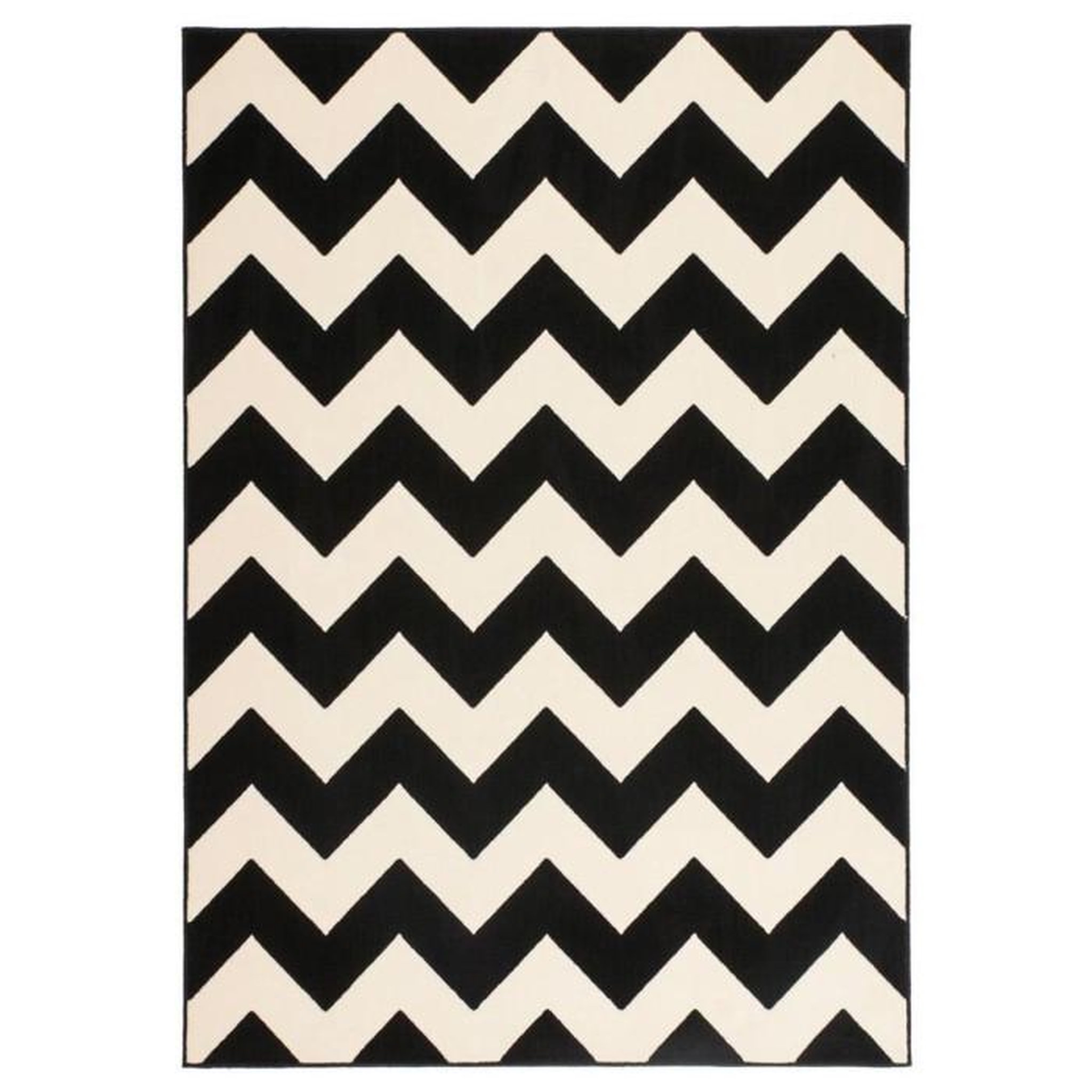 Paris Prix Tapis Géométrique à Poils Courts  Manolya  Noir. Coloris disponibles : Noir