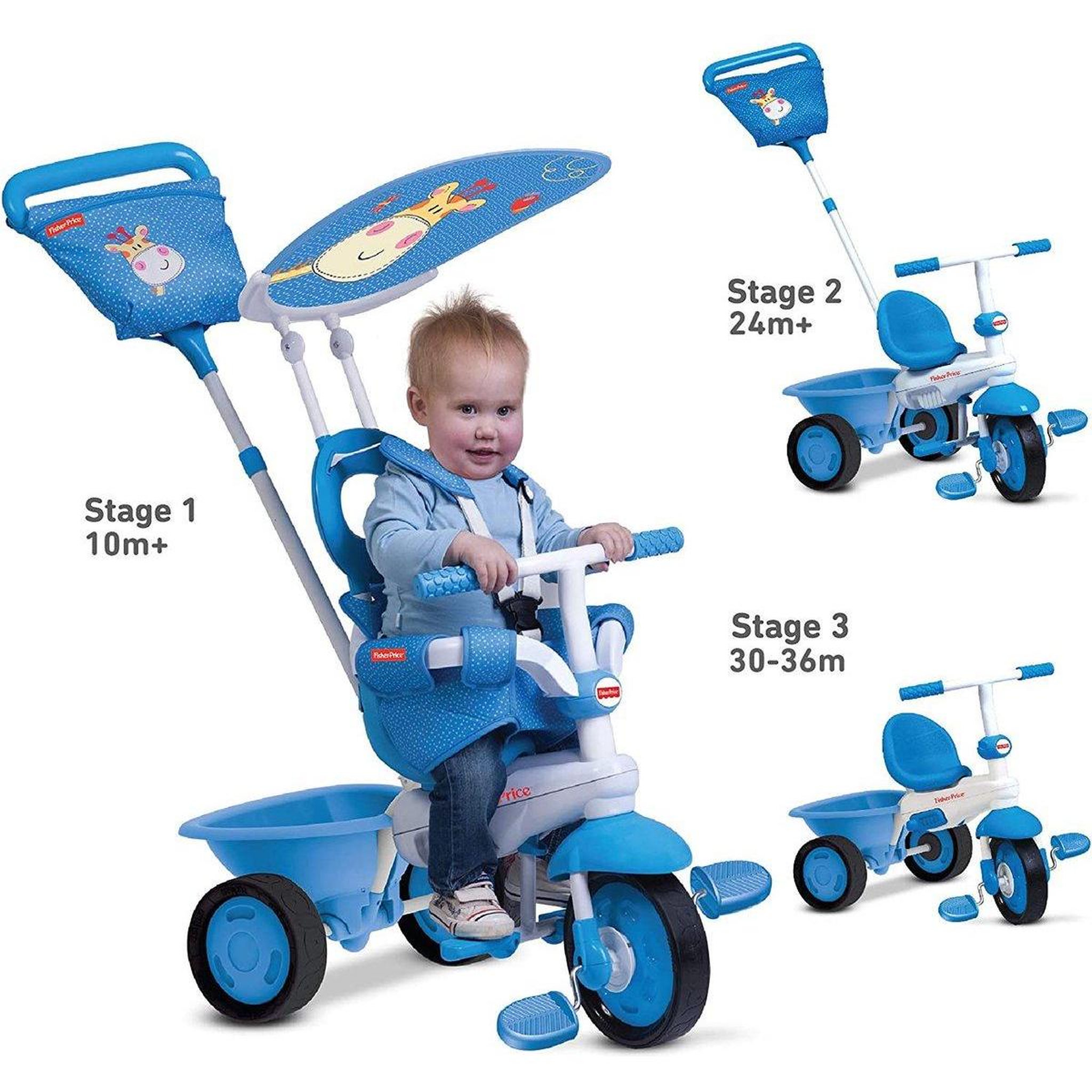 Voir la diapositive 2 : SMARTRIKE Tricycle Elite blanc - bleu