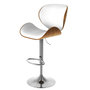Voir la diapositive 1 : Rendez vous déco Chaise de bar réglable 63/84 cm en cuir synthétique blanc-Baudoin