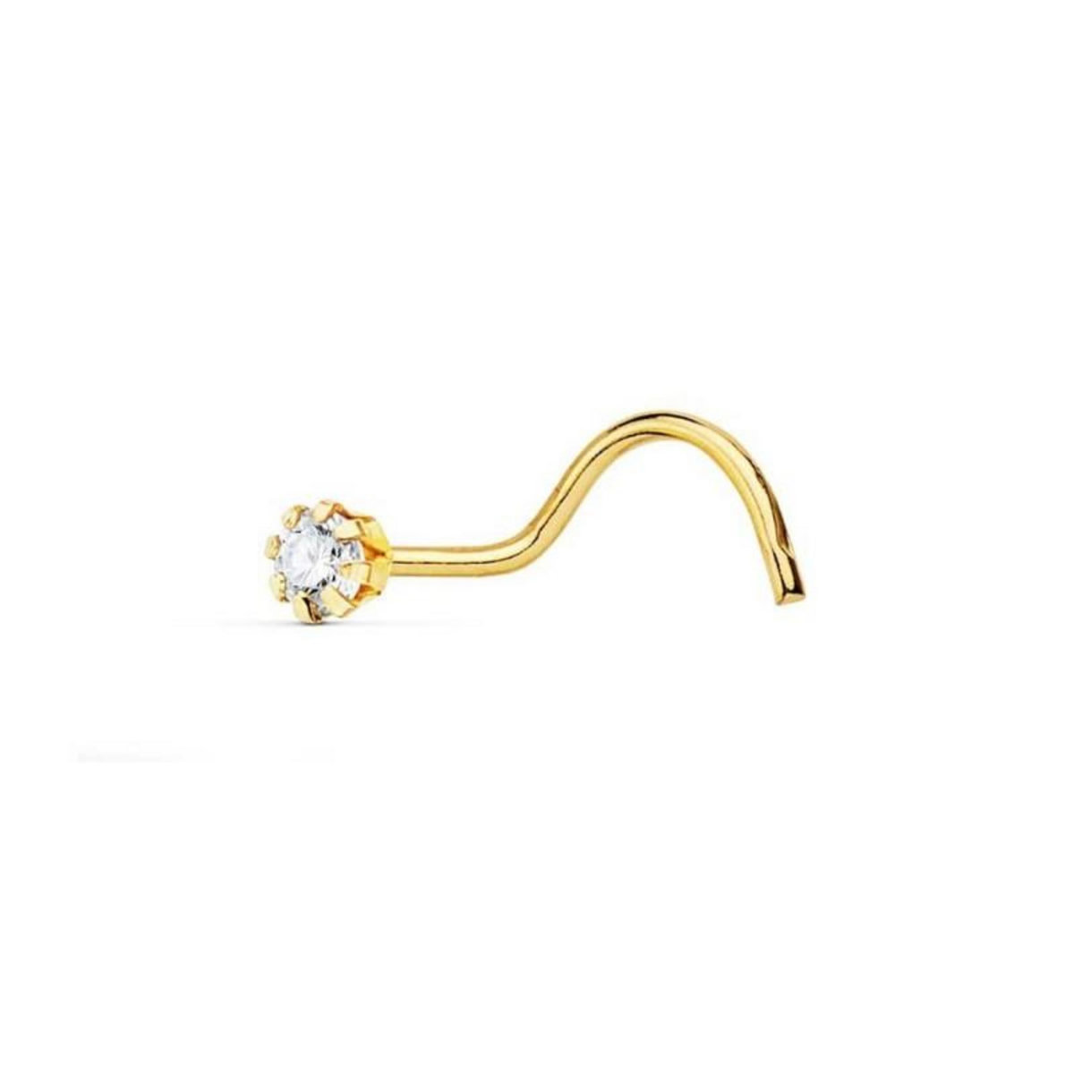 L'ATELIER D'AZUR Piercing Or Jaune 18 Carats 750/000 et Zirconium - Nez