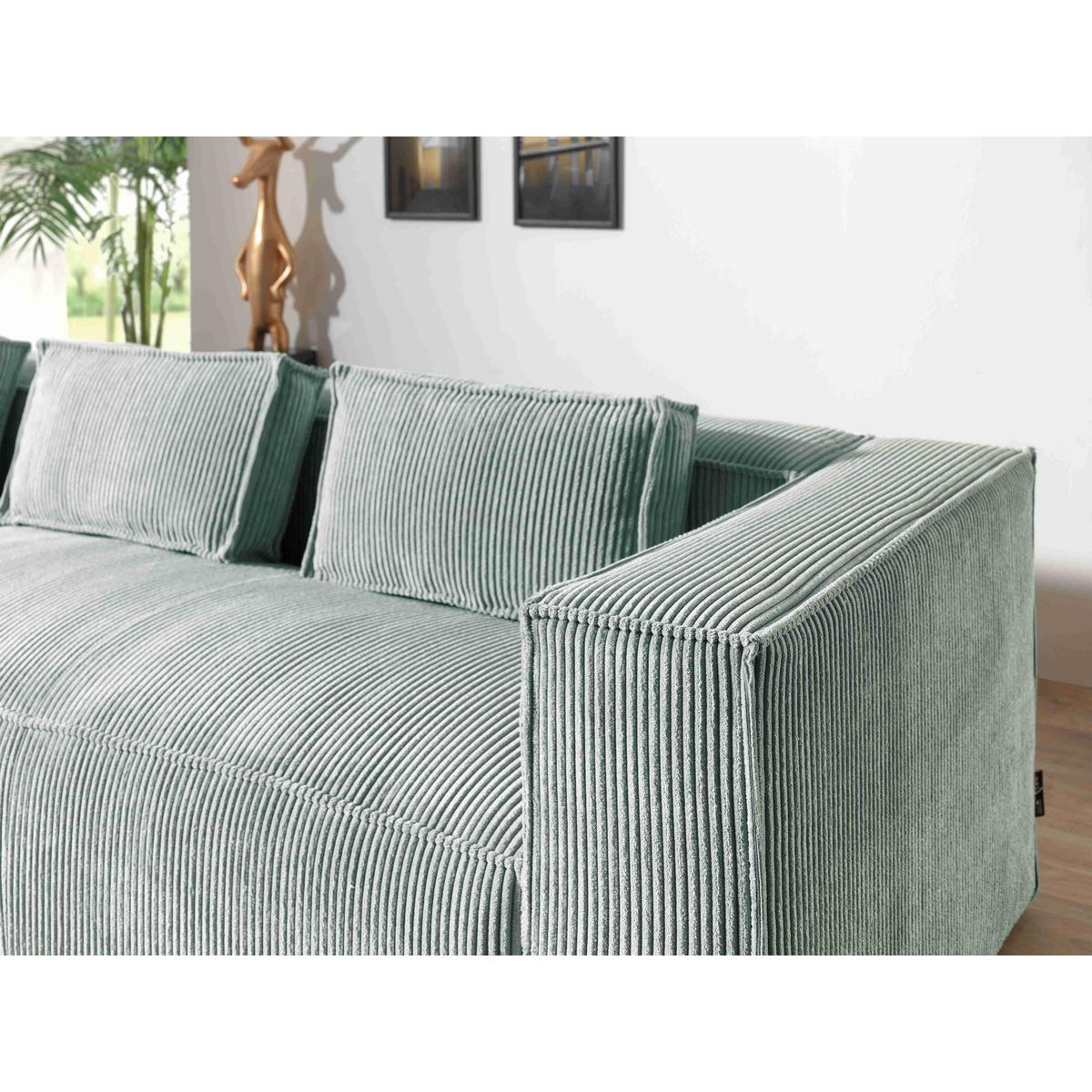 LISA DESIGN Stella - canapé d'angle - en velours côtelé - 4 places -style contemporain - gauche