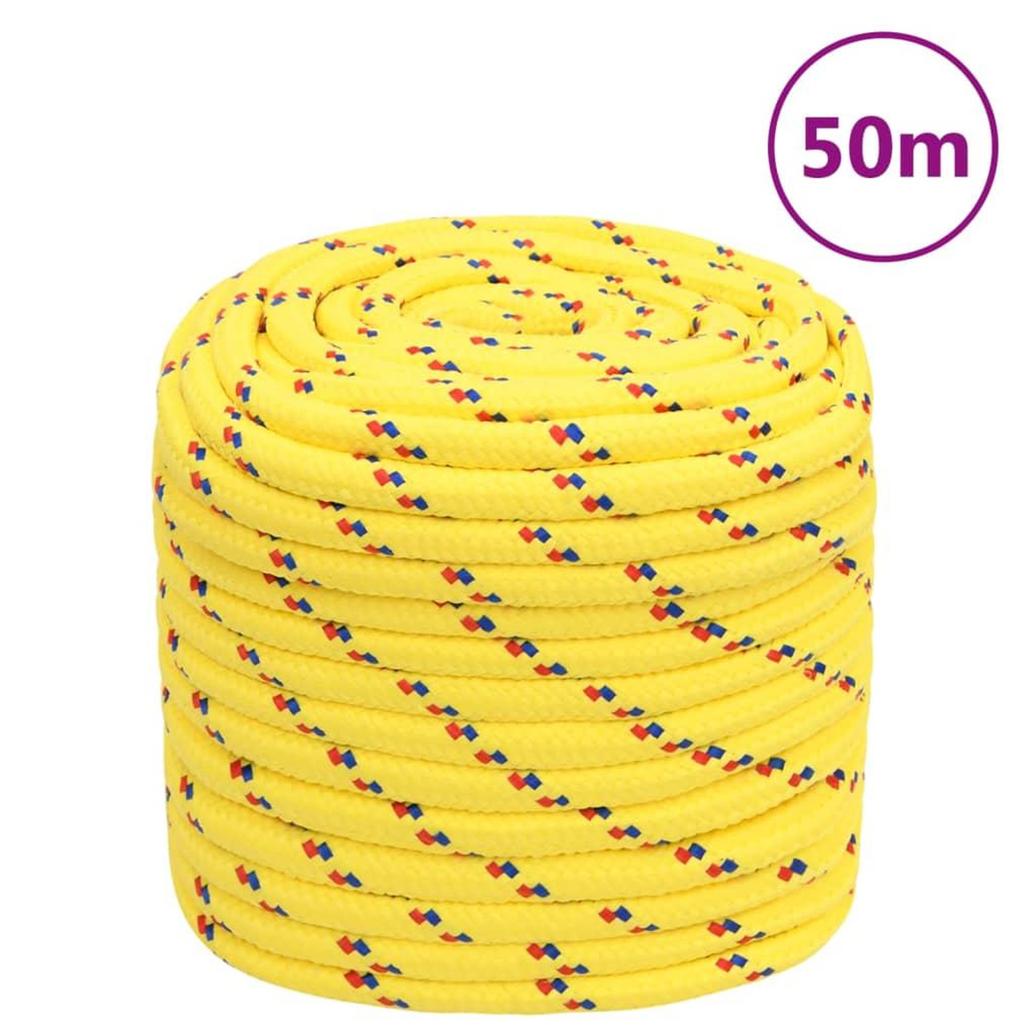 Voir la diapositive 1 : VIDAXL Corde de bateau Jaune 16 mm 50 m Polypropylene