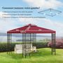 Voir la diapositive 3 : OUTSUNNY Toile de rechange pour pavillon tonnelle tente 3 x 3 m polyester haute densité 180 g/m² bordeaux