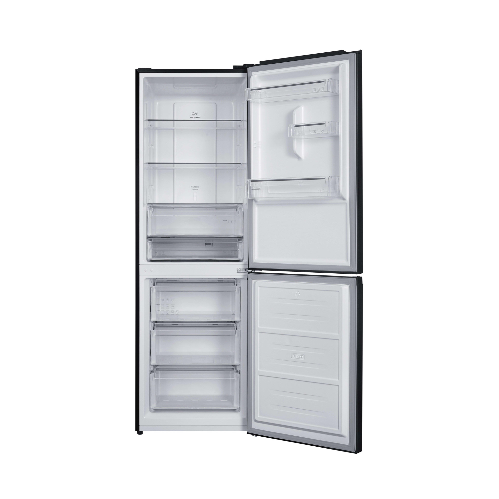 Voir la diapositive 6 : SCHNEIDER Réfrigérateur combiné 323L Dark Inox - SCCB323HDNF-DXE