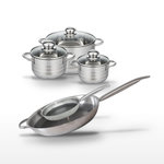 ELO Lot 2 Poêles 24/32 cm et 3 Faitouts 14/16/20 cm Elo Relief Solution