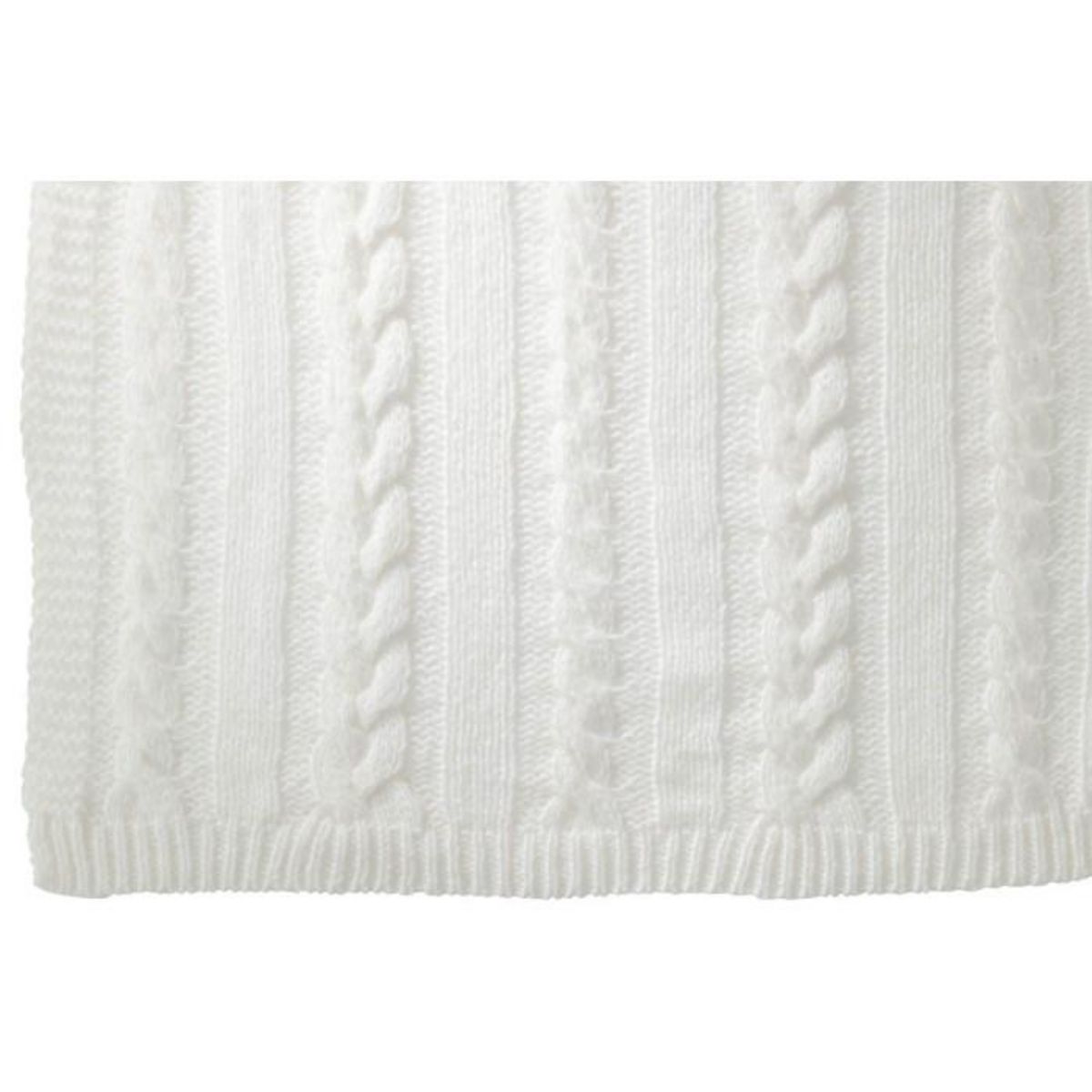 Paris Prix Plaid Uni Tricoté  Twist  130x180cm Blanc