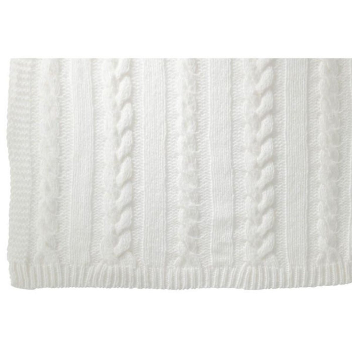Paris Prix Plaid Uni Tricoté  Twist  130x180cm Blanc