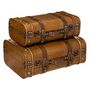 Voir la diapositive 1 :  Lot de 2 Valises Déco  Voyage  45cm Marron
