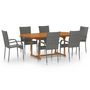 Voir la diapositive 2 : VIDAXL Ensemble a manger de jardin 7 pcs Resine tressee Gris