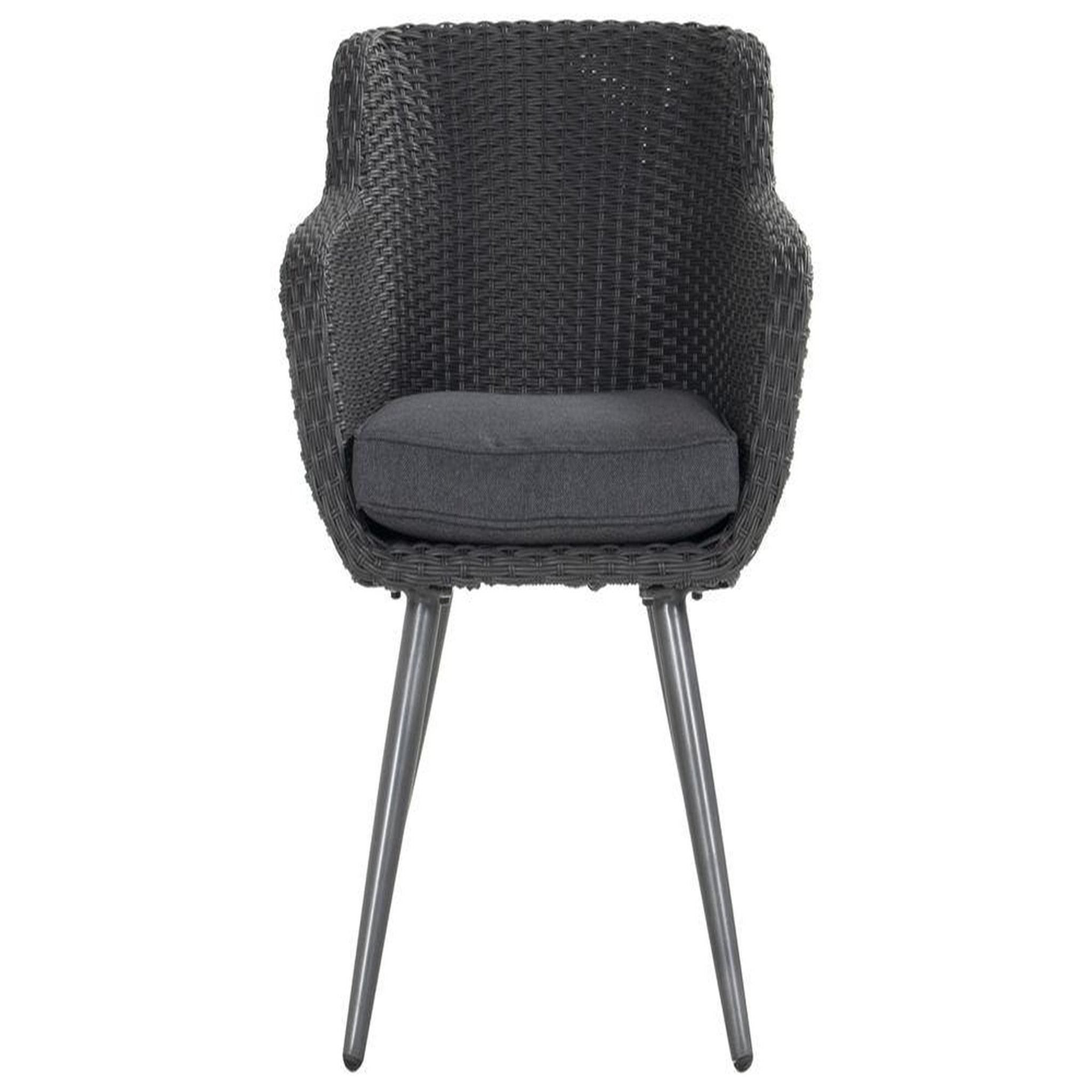 Chalet & jardin Chaise-fauteuil Amadora en résine tressée - pieds en aluminium - Anthracite