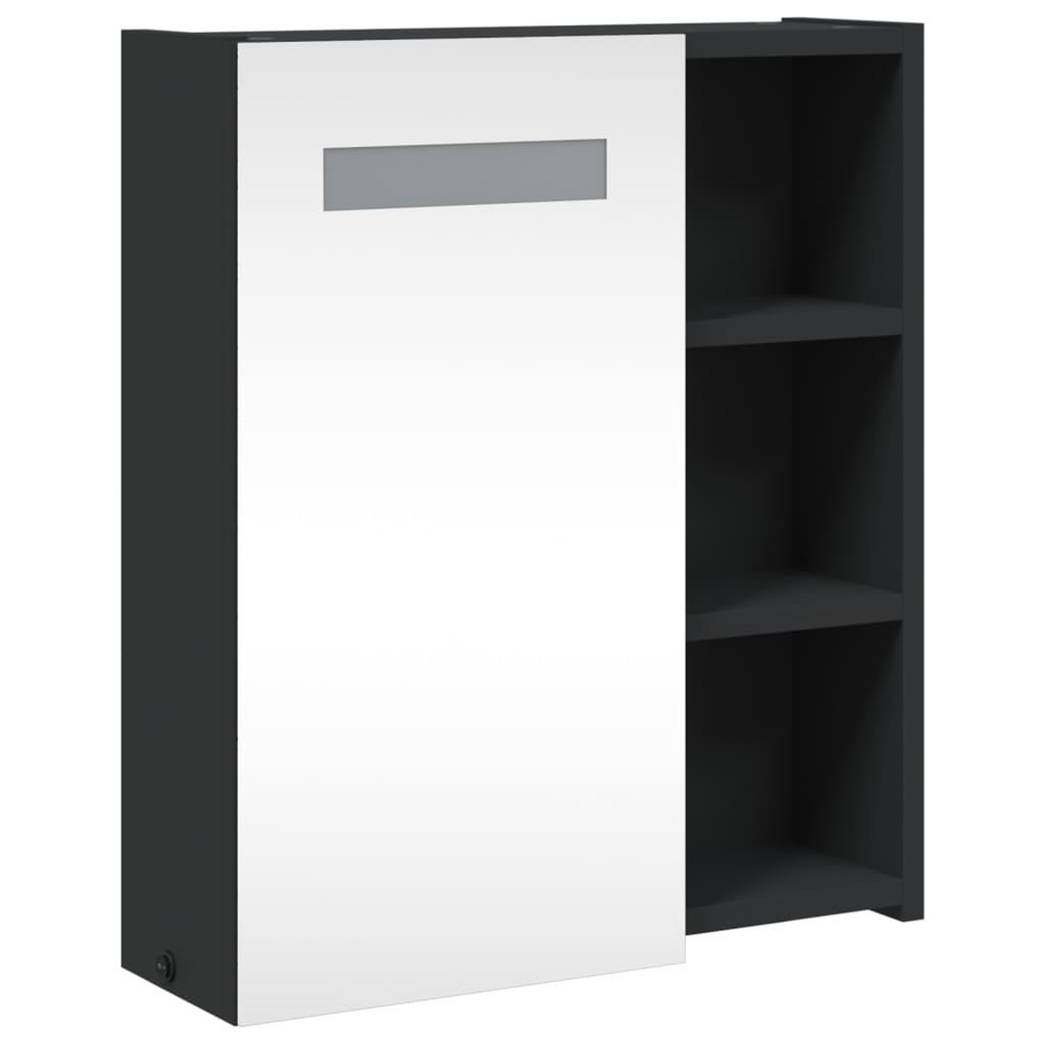 Voir la diapositive 4 : VIDAXL Armoire de salle de bain a miroir avec LED noir 45x13x52 cm