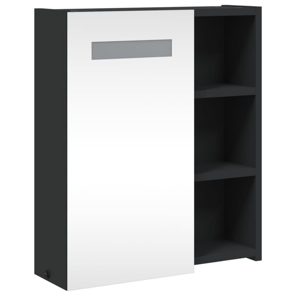 VIDAXL Armoire de salle de bain a miroir avec LED noir 45x13x52 cm