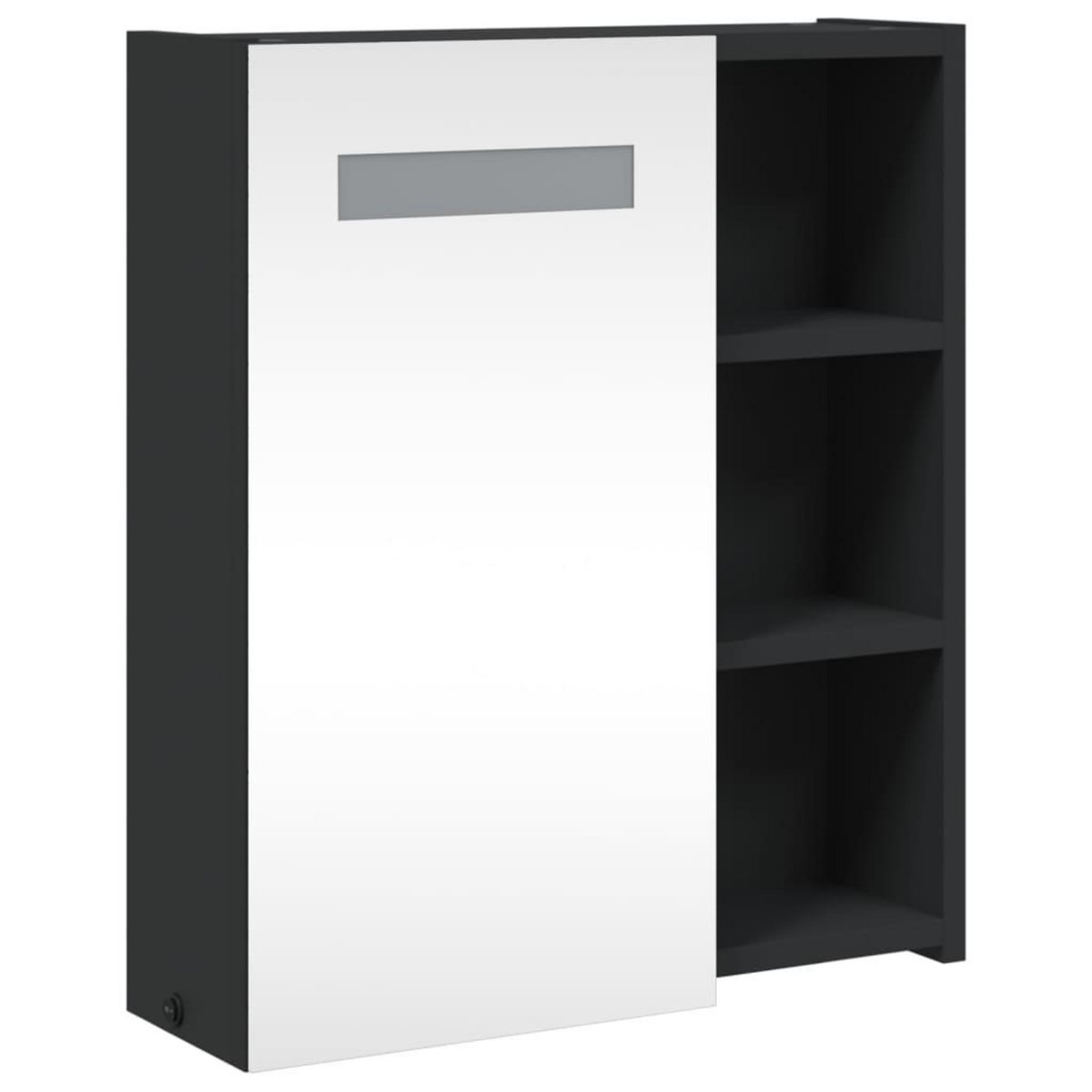 VIDAXL Armoire de salle de bain a miroir avec LED noir 45x13x52 cm